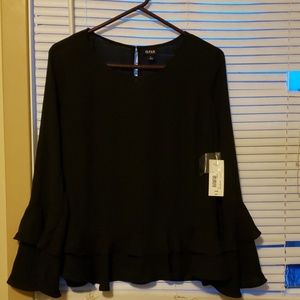 Black blouse with bell sleeves